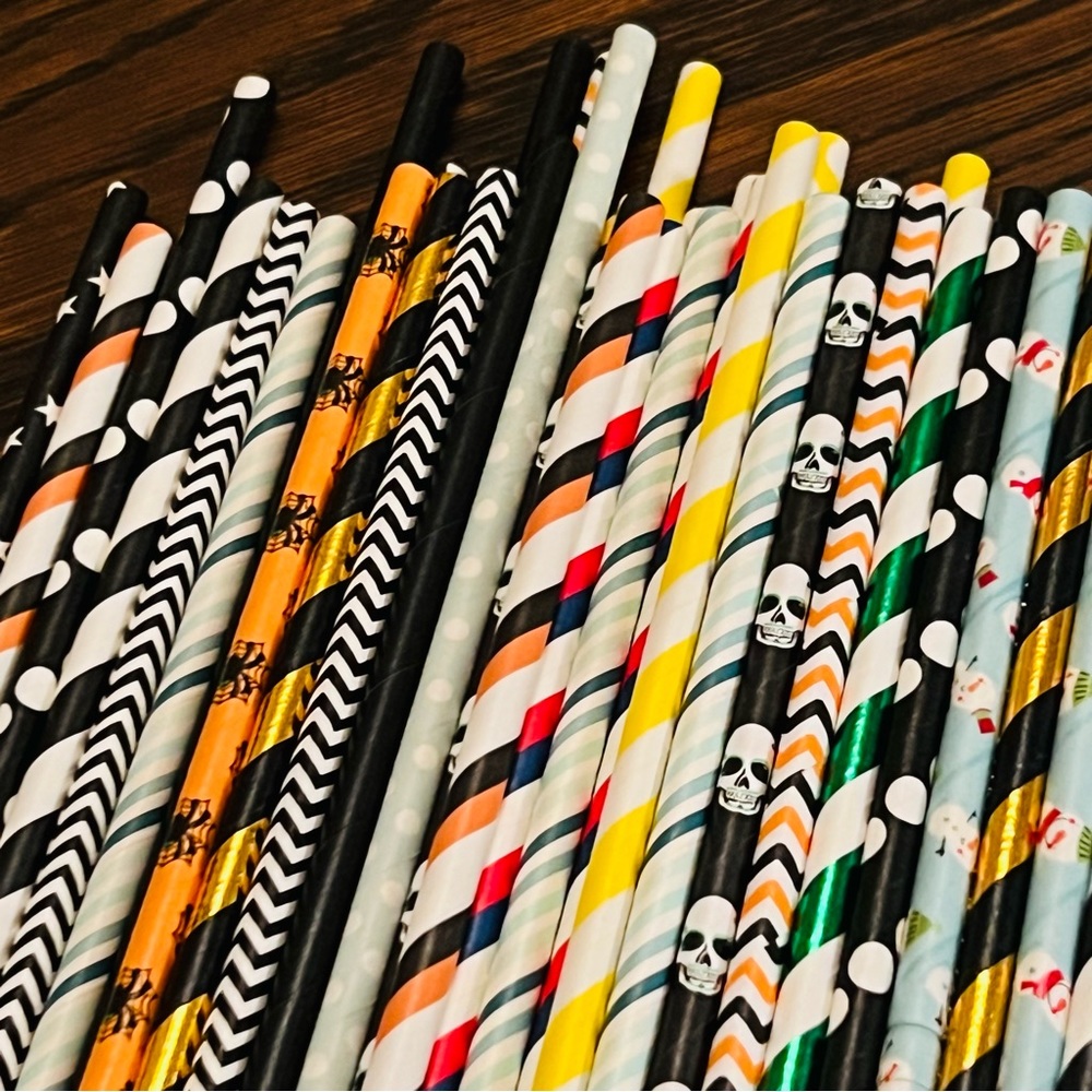 Paper Drinking Straw Lot - 124 Total - Picture 5 of 5
